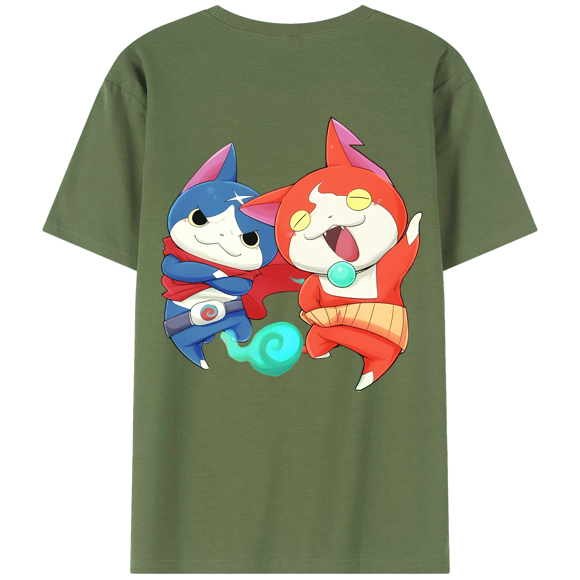 （画像用） 妖怪ウォッチ Yo-kai Watch 綿100％ メンズ半袖Tシャツ（バックプリント） 通気性